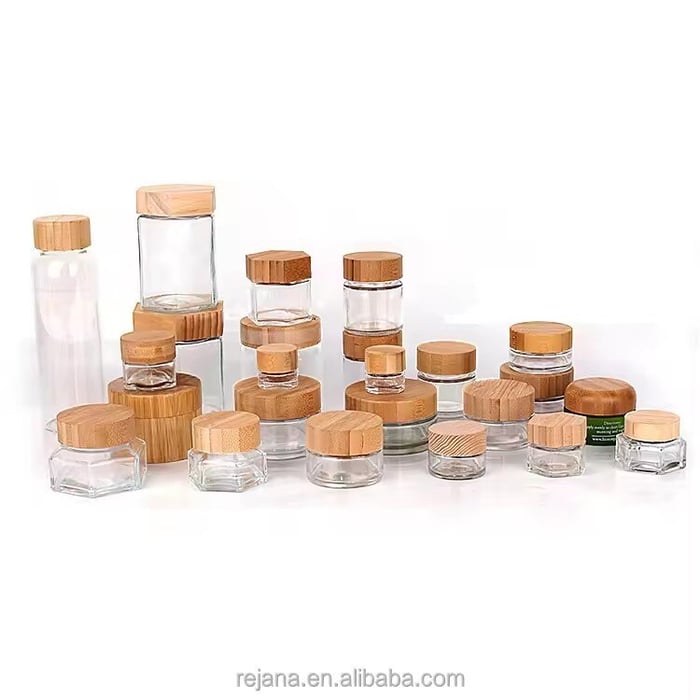 Glass jars for food and cosmetics image