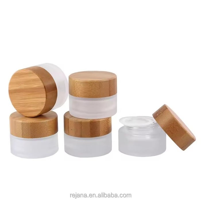 Matt glass jars for cosmetics image