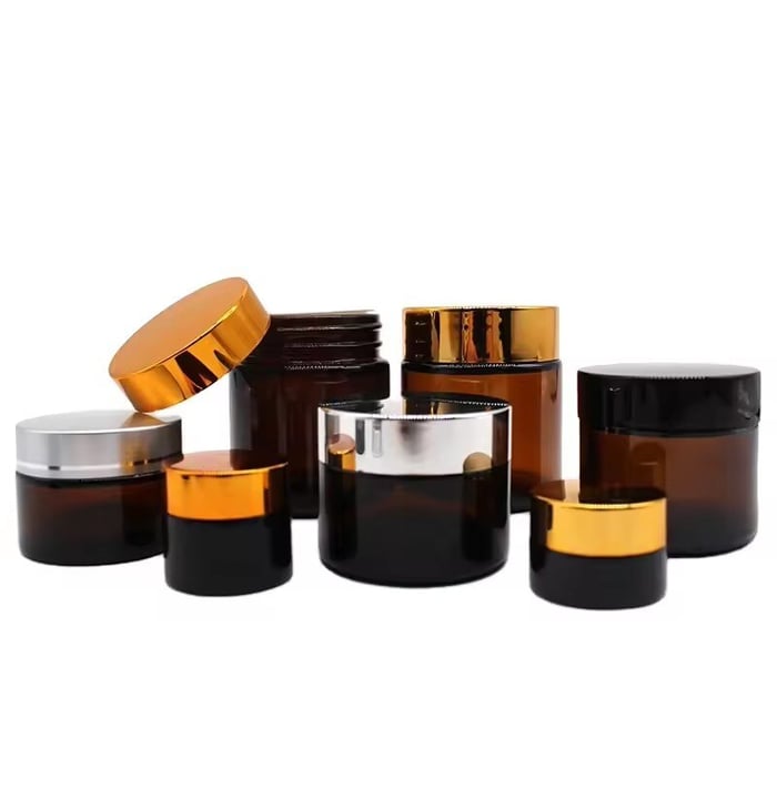Amber glass jars for cosmeics image