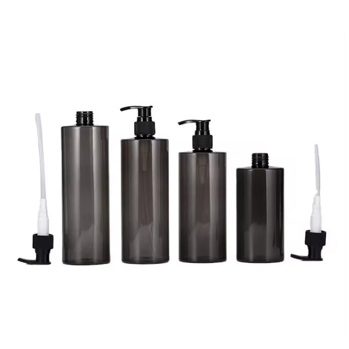 Customized PET cylinder shampoo bottles image