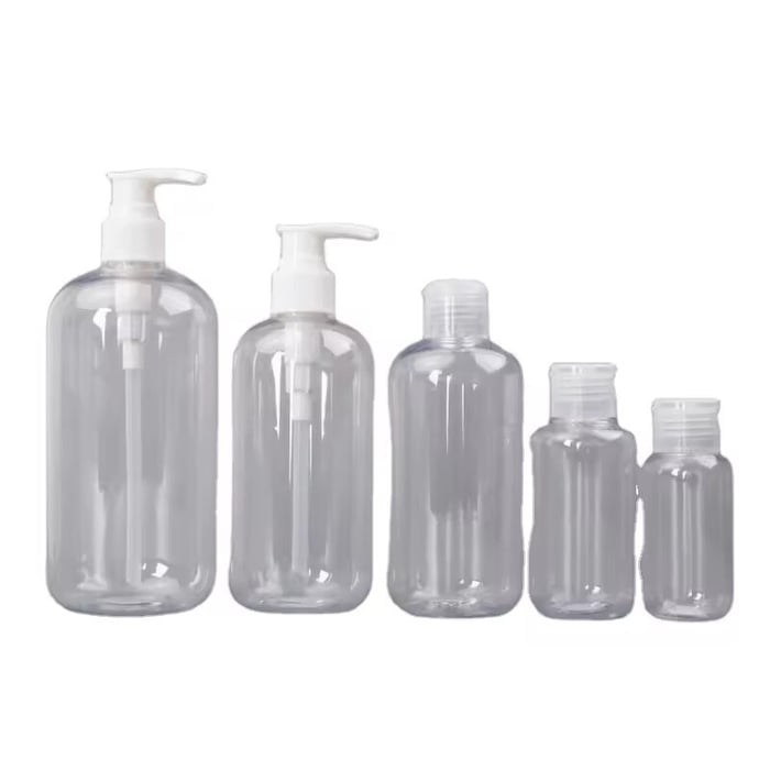 PET round shampoo bottles image