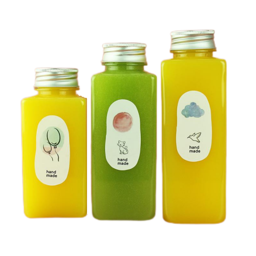 Customized food grade PET square juice bottles image