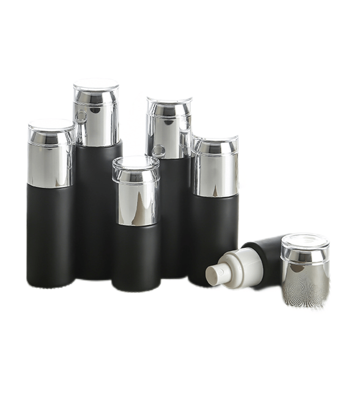 Black glass pump bottles   image