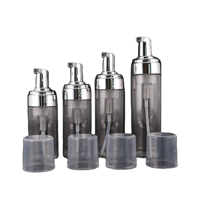 PET foam bottles with silver pumps image