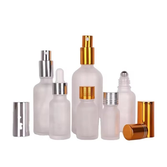 Frosted glass bottles for skincare image