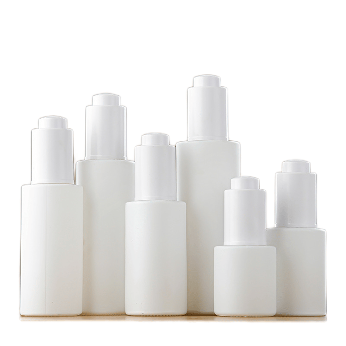 White glass bottles with droppers image