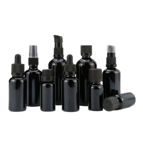 Black glass bottles for skincare image