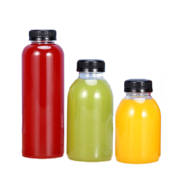 Customized food grade round pp juice bottles image