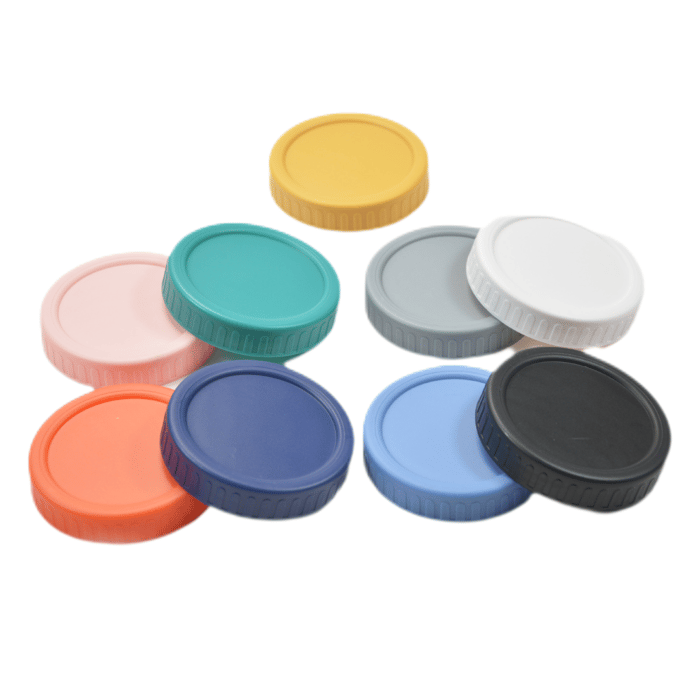 Plastic screw caps for mason jars image