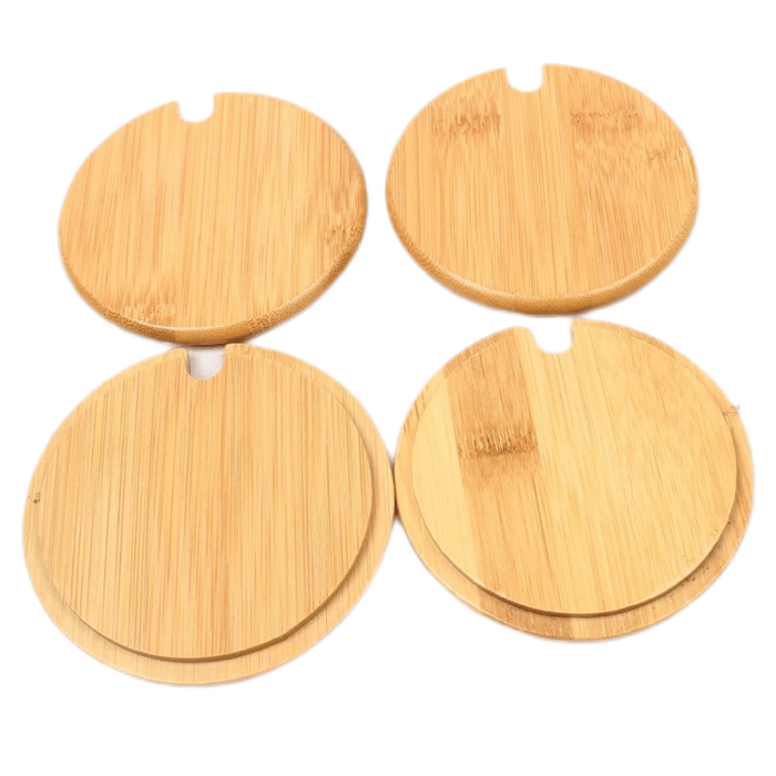 wooden Bamboo lids for mason jars image
