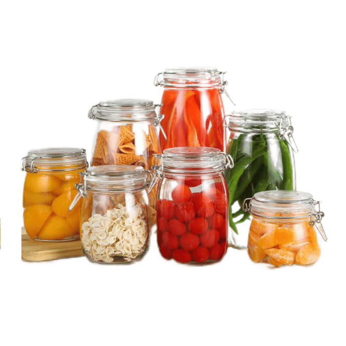 Airtight glass food storage jars   image