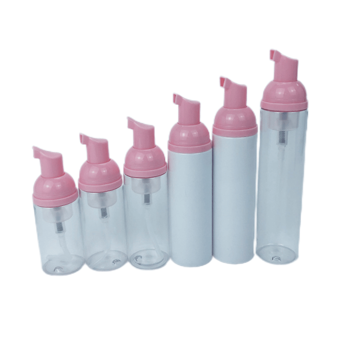 Matt pink foam pump bottles image