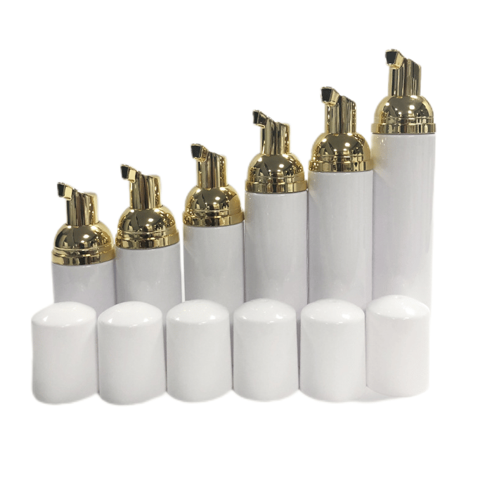 PET foam bottles with golden pumps image