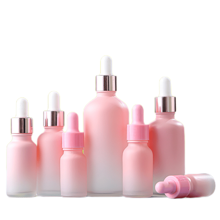 Pink matt Glass dropper bottles    image