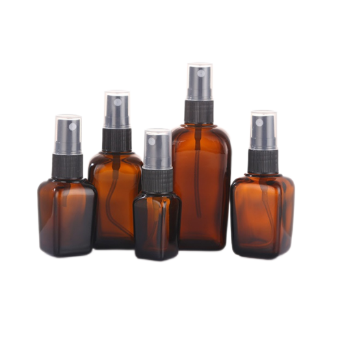 Glass bottles with pumps for serum image