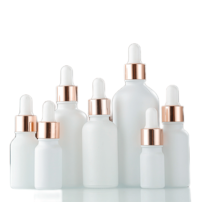 White Glass dropper bottles image